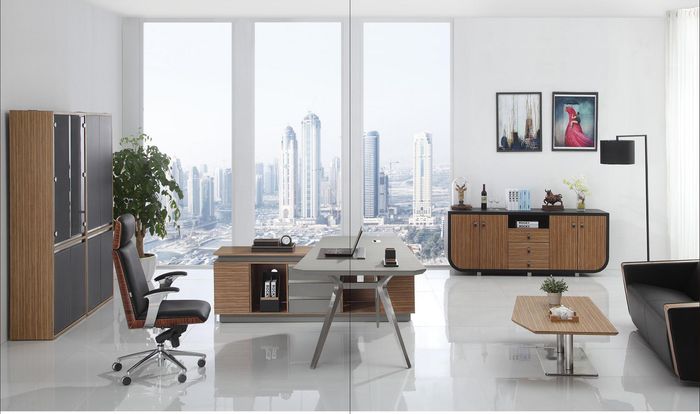 Designer Büro Arbeit Zimmer Set Regal Tisch Kommode Komplett Set Möbel 3tlg.Neu