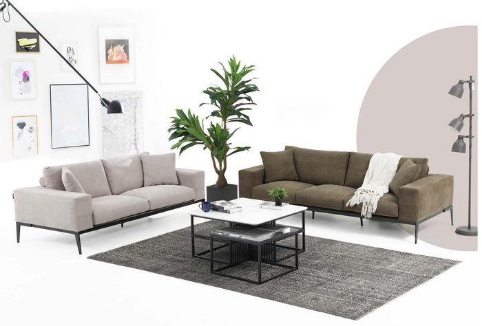 Sofagarnitur 32 Sitzer Sofa Garnitur Grau Sofas Modern Gruppe Set Neu