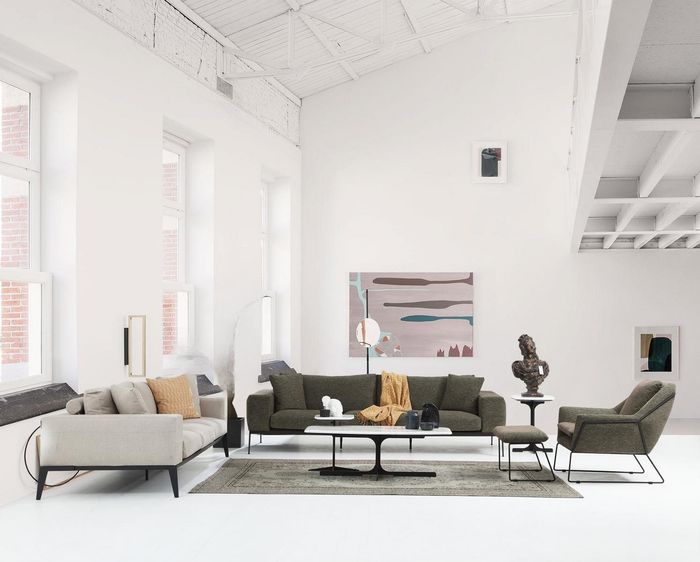 Moderne Couchgarnitur Luxus Sofas Dreisitzer Sessel Komplettes Set Grau