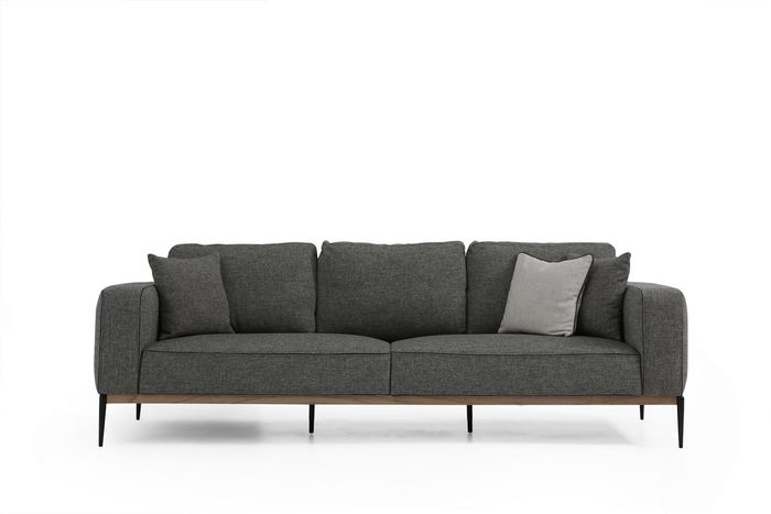 Dreisitzer Sofa 3 Sitzer Stoff Modern Sofas Design Wohnzimmer Grau