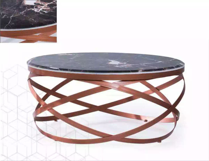 Couchtisch rund Möbel Luxus neuschwarz Modern Wohnzimmer Design braun