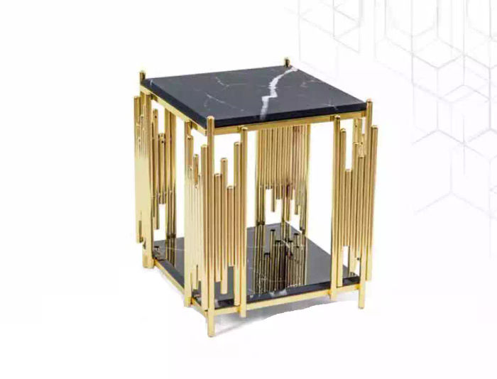 Beistelltisch Wohnzimmer Möbel Material schwarz Edelstahl Design