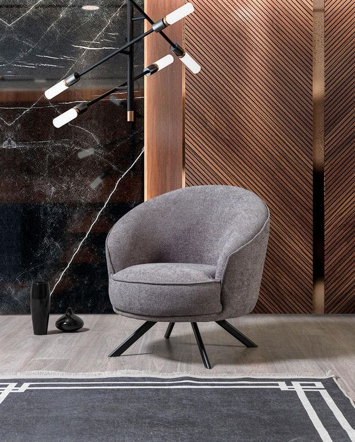 Wohnzimmer Modern Grau Sessel Design Luxus Möbel Polstermöbel Neu