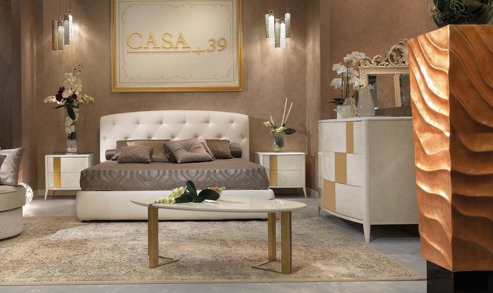 Bett + 2x Nachttisch 3 tlg Schlafzimmer Set Design Modern Luxus Klassische Möbel