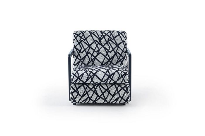 Schwarz-Grauer Wohnzimmer Sessel Designer 1-Sitzer Luxus Loungesessel