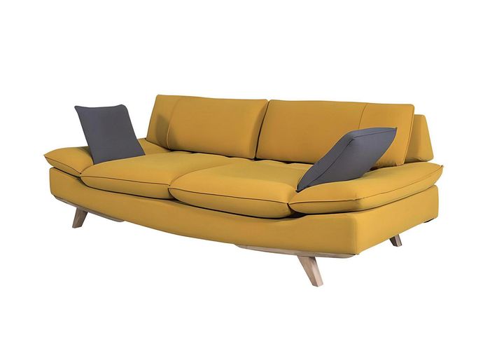 Gelber Dreisitzer Wohnzimmer 3-Sitzer Sofa Stilvolle Polster Couch Neu
