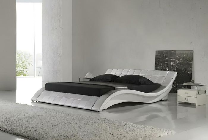 Bett Silber Schlafzimmer JV Möbel Liegefläche 180x200 Schlafzimmer Kunstleder