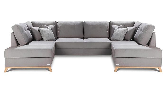 Wohnlandschaft Ecksofa Stoff U-Form Bettfunktion Couch Design Polster Textil Eck