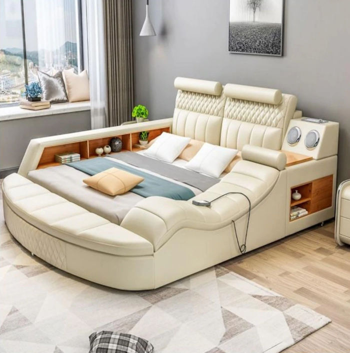 Multifunktion Bett Doppelbett Betten Ehebett Polsterbett Schlafzimmer Lederbett