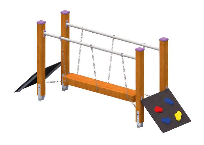 Spielplatz Schwingbrücke Balancierbrücke Hängebrücke Kletterbrücke Wackelbalken
