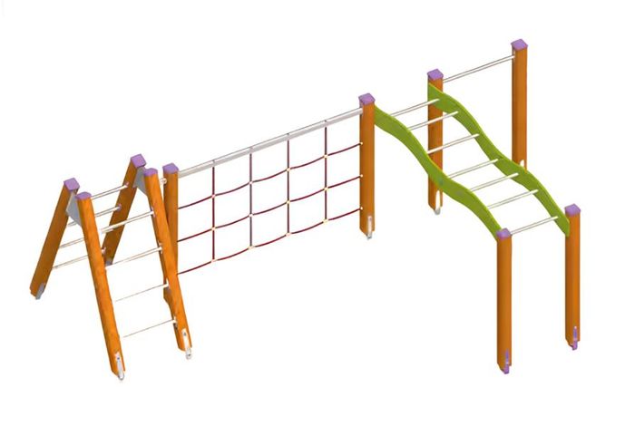 Kletterkombination Spielplatz Seilweg Übungsbrücke Freizeitbrücke Abenteuerplatz