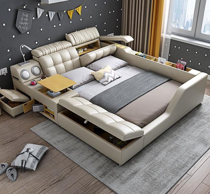 Doppelbett Polsterbett Schlafzimmer 180x200cm Multifunktion Bett Betten Ehebett