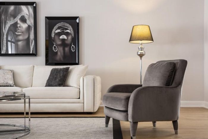 Sessel Einsitzer Luxus Polster Möbel Wohnzimmer Braun Sessel Textil Lounge Neu