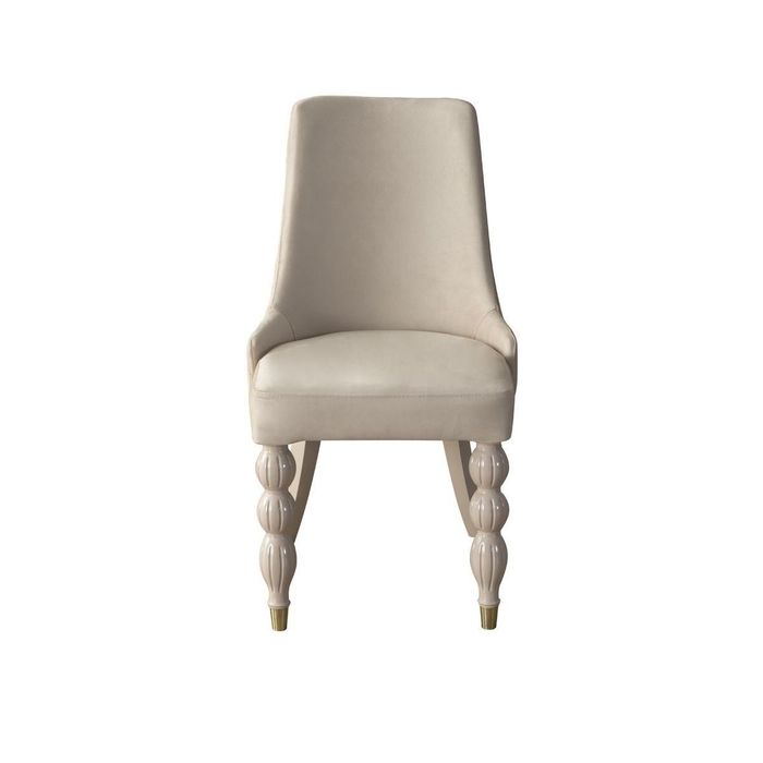 Moderne Esszimmerstühle Designer Küchenstühle x6 Beige Polsterstühle