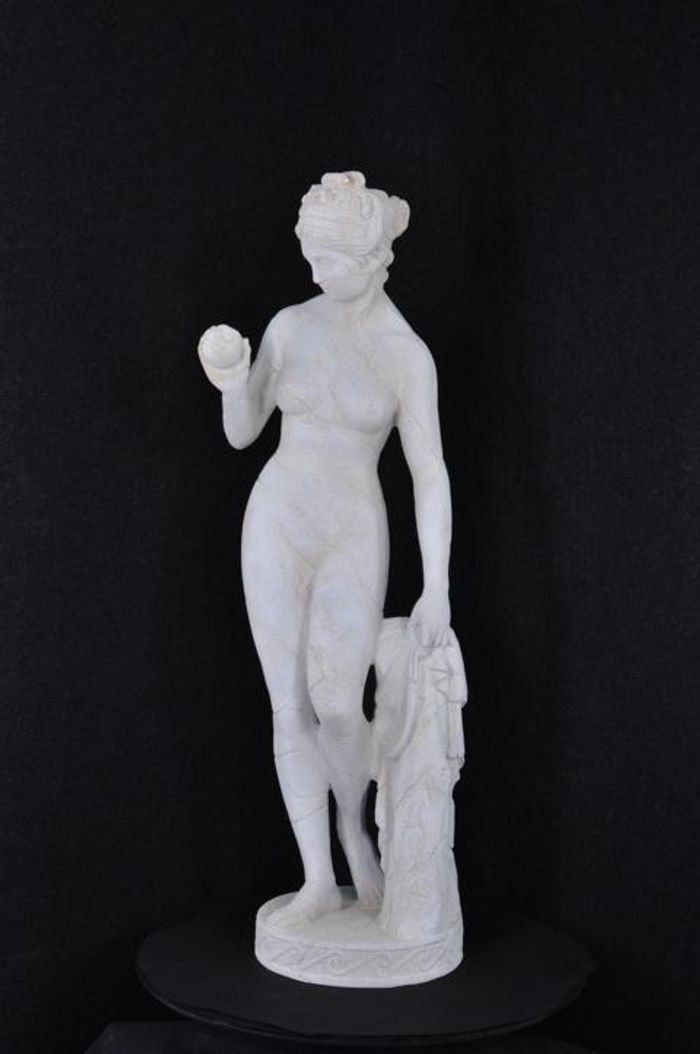 Antik Marmor Stil Statue Eva mit Apfel XXL Figur Statuen Skulptur Deko PG0346