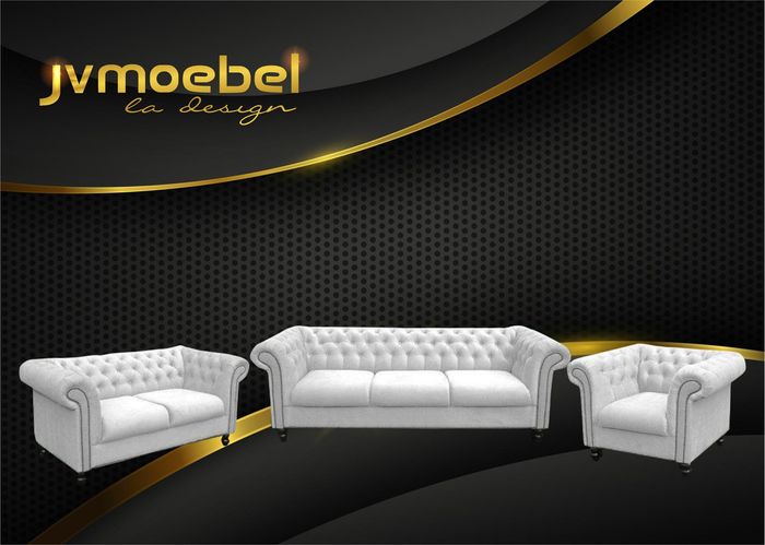 Dreisitzer Stoff Wohnzimmer weiss Design Sofa Sofas Samt xxl big Polster Couchen