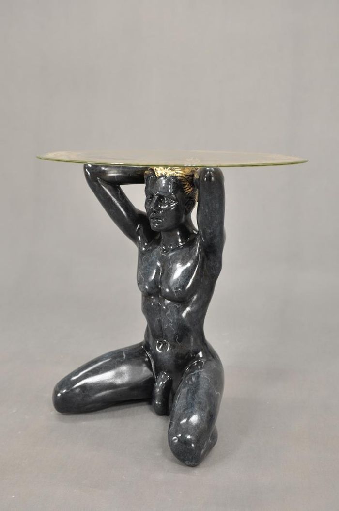 Glastisch Abstrakt Erotisch Beistelltisch Couchtisch Tisch Glas Penis Sex Stil