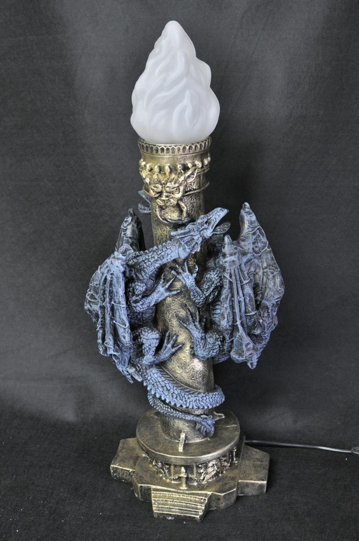 Design Gothik Stehleuchte Lampe Stand Leuchte Leuchten Drachen Lampen Tischlampe