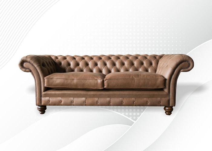 Sofa 3 Sitzer Couch design Chesterfield Sitz Garnitur Leder Textil Polster Neu