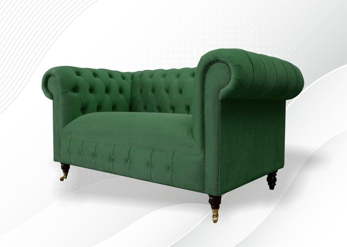 Chesterfield 2 Sitzer Designer Sofa Couch Polster Sofas Couchen Stoff Textil Neu