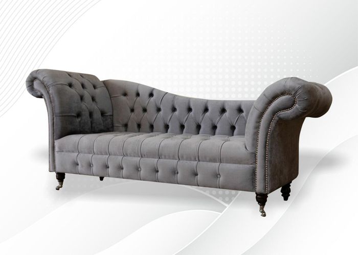 Lounge Sofa Wohnzimmer Stoff Couchen Dreisitzer Chesterfield Sitzpolster Neu