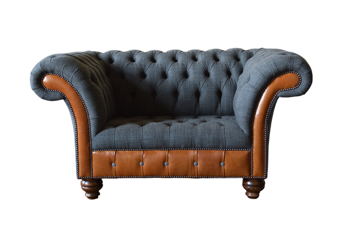 Sessel 1 Sitzer Sofa Polster Design Luxus Stoffsofas Chesterfield Textil