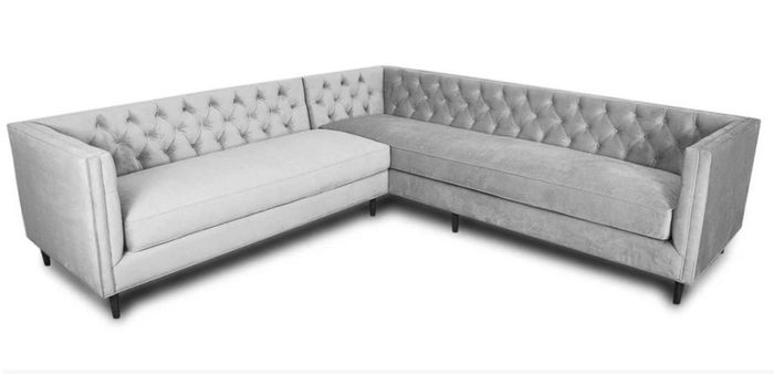 Ecksofa Grau Big Textill Stoff Chesterfield Sofas Kreative Möbel Neu Wohnzimmer