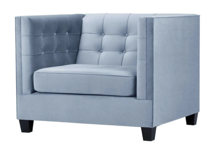 Blauer Chesterfield Sessel Wohnzimmer Textil Stoff Kreative Möbel Modern Blau