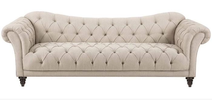 Beige Couch mit knöpfen Chesterfield Sofa Polster Sitz Couchen Sofas Luxus Neu