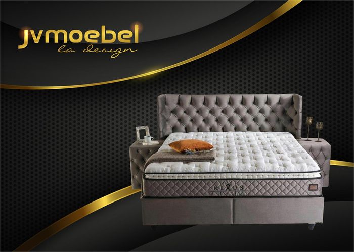 Bettgestell Stoff Möbel Luxus Modern Betten Bett Textil Schlafzimmer Design Neu