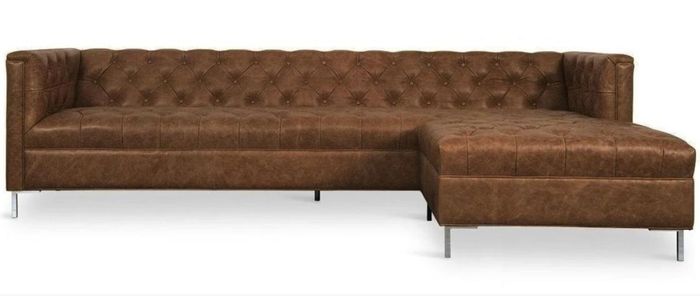 Braune Eckcouch Western Stil Eckgarnitur Ecksofa Eckcouch Garnitur Polster Ecke