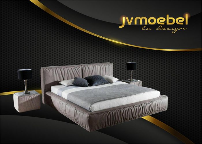 Luxus Designer Bett fürs Schlafzimmer Samt bezogen Möbel Betten Stoff Textil Neu