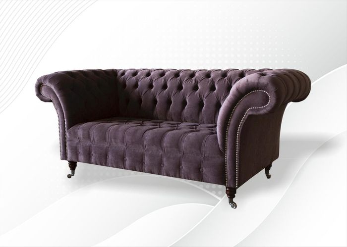 Chesterfield Sofa Couch Polster Sofas Klassischer 2 Sitz Sitz Samt Zweisitzer