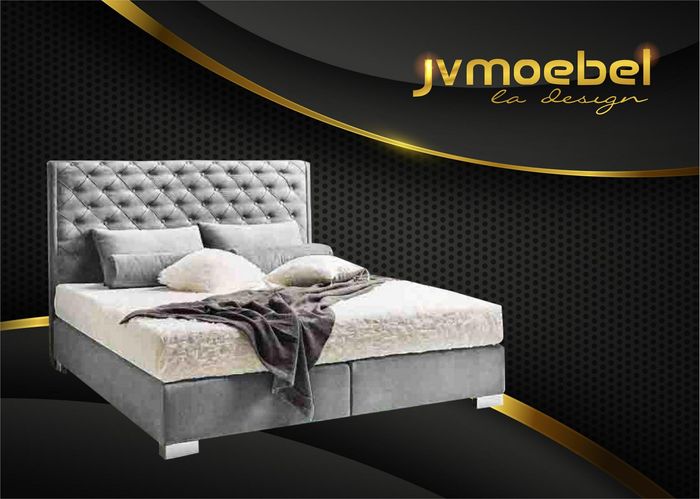 Chesterfield Boxspring Bett Textil Schlafzimmer Möbel Moderne Betten Stoff Neu