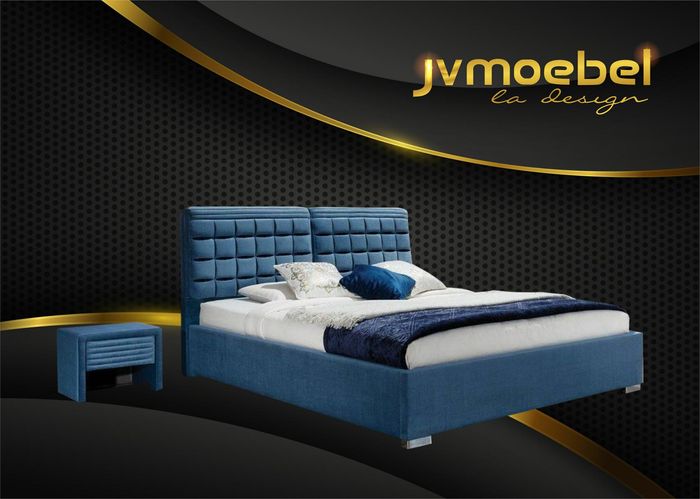 Luxus Boxspring Bett Design Stoff Hotel Blaue Betten Schlafzimmer Möbel Doppel