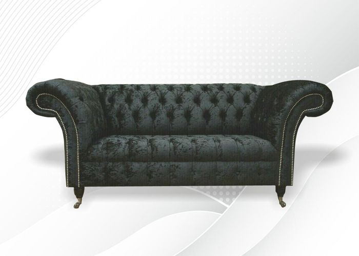 Chesterfield Samt Club Couch Polster 2 Sitzer design Textil Sofas Couchen Lounge