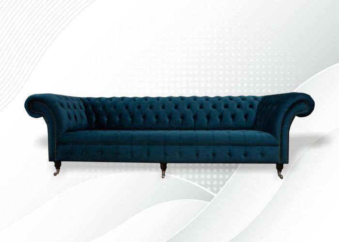 Design Sofa Chesterfield Polster Modern Textil Stoff Sofas 4 Sitzer Schlaf Neu