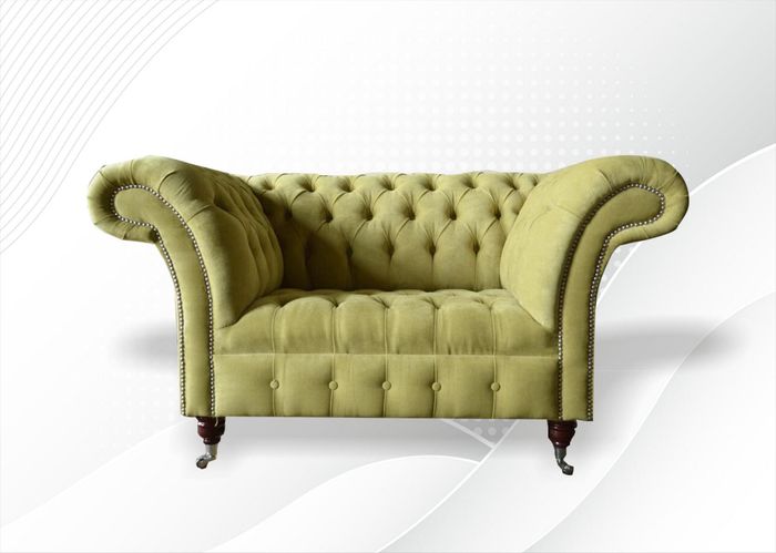 Chesterfield Sofa Couch Polster Garnitur 1,5 Sitzer Sofas Klassisch Einsitzer