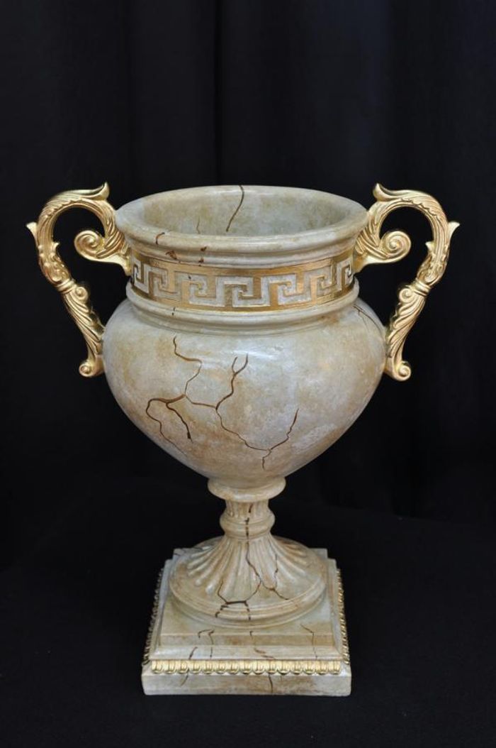 Design Blumen Topf Dekoration XXL Vase Vasen Handarbeit Deko Kelch Pokal 49cm