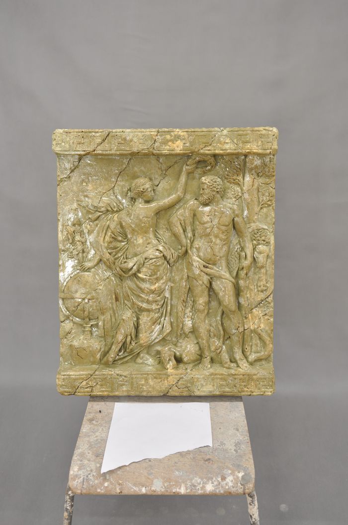 Herkules Wandrelief Antik Stil Relief Wand Gemälde Antike Handarbeit Gott Bild