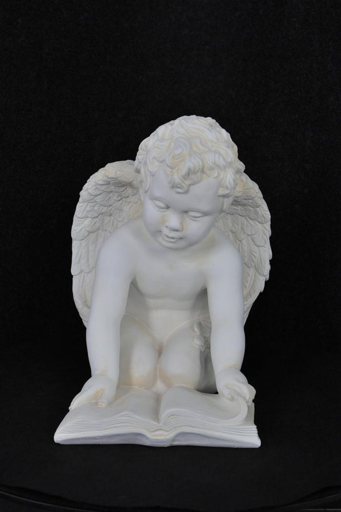 Figur Skulptur Engel mit Buch 36,5cm Skulpturen Figuren Statue Statuen PG0630