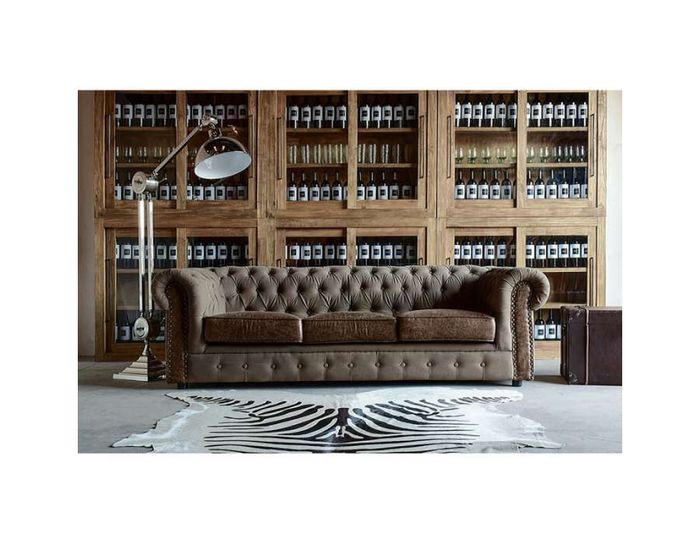Sofagarnitur Polster Couch Sofa Klassik Chesterfield 3 Sitzer Set Neu NAPOLI IV