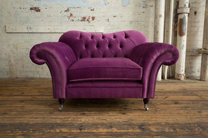 Chesterfield Design Sofa Sessel Couch Polster Luxus Textil Couchen 1 Sitzer #131