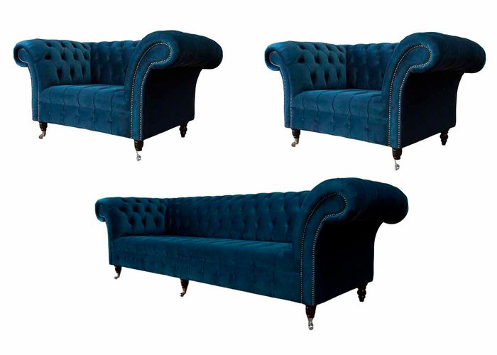 Sofa Couch Textil Polster Sitz 2+1+1 Sitzer Garnitur Design Sofas