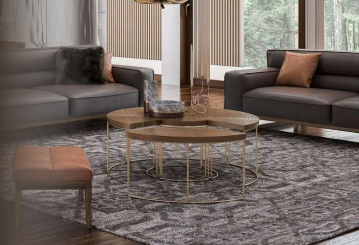 Moderner Runder Couchtisch Luxus Abstelltische Holzmöbel Wohnzimmertisch