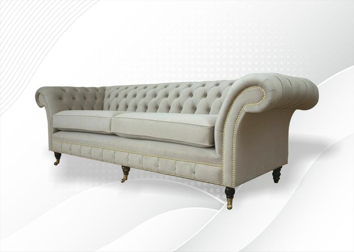 Klassische Möbel Chesterfield Sofa Couch Polster Sofas Couchen Textil Leder Neu