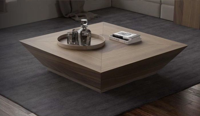 Couchtische Rechteckiger Luxus Designer Tische Walnuss Natur