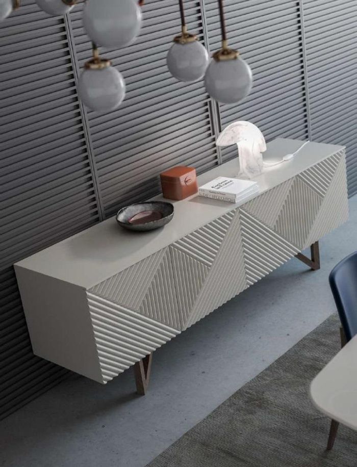 Moderne Graue Kommode Luxus Anrichte Unterschrank mit Stauraum Stil