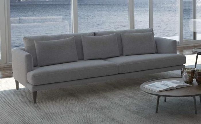 Moderner Grauer Sofa Dreisitzer Sitzmöbel Designer Luxus Couchen Wohnmöbel