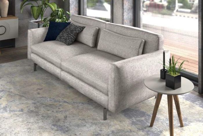 Graues Sofa Sofakollektion Sitzmöbel Set Wohnzimmermöbel Couch Textil